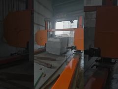 Voir la machine à scier le fil diamanté robuste et mobile à portique, idéale pour couper de gros blocs de pierre. Démo