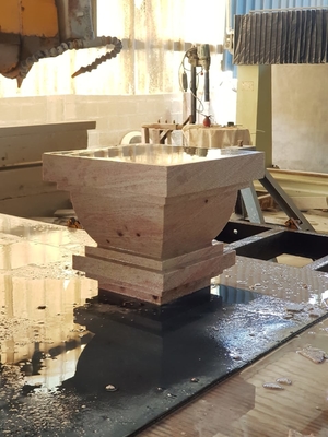 Machine à scie à fil de diamant à 4 axes pour le traitement de la dalle de pierre circulaire, de la colonne, de la lettre, des caractères