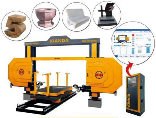 Machine à coudre à fil de diamant CNC à 4 axes, découpe de pierre de précision pour des formes spéciales et des dessins incurvés
