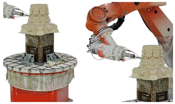 Machine de découpe de pierre à robot CNC à 6 axes avec commande interpolée et broche BT40 pour la sculpture à grande échelle de 3100 mm