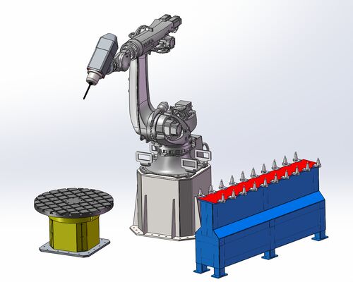 Machine de découpe de pierre à robot CNC à 6 axes avec commande interpolée et broche BT40 pour la sculpture à grande échelle de 3100 mm