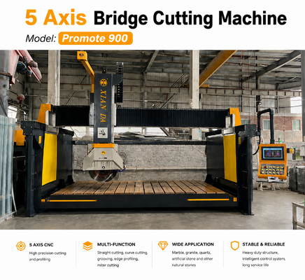 Machine de scie à pont CNC de précision à 5 axes, pour les projets de découpe de marbre et de décoration de pierre au Portugal