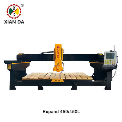 4+1 Axis CNC Bridge Saw Machine, Granite Marble Quartz Stone Cutting Machine for Countertop Processing, Xianda Expand 450MC / 450L-MC