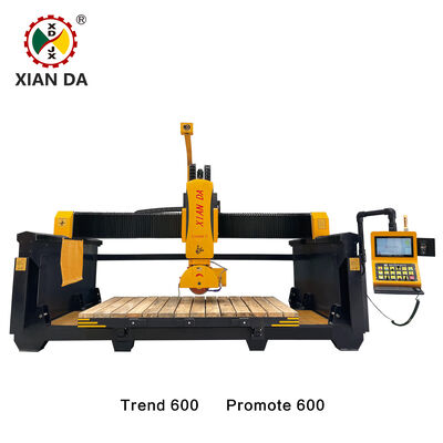 Xianda Trend 600 & Promote 600 Scie à pont CNC 5 axes pour la découpe de pierre, fraisage de moules pour granit, quartz, comptoir et pierre artificielle