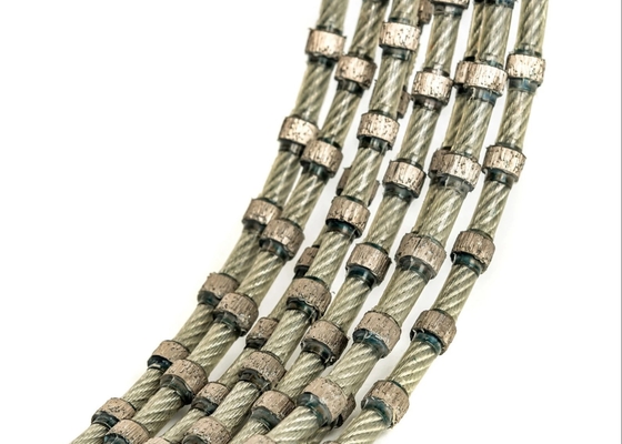 Le habillage de bloc de granit usine Diamond Wire Cutting Rope 11mm 40 perles par mètre