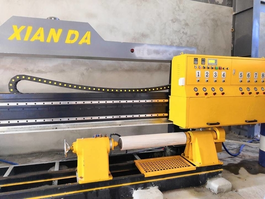 Machine de polonais solide de dalle de pierre de colonne de têtes multi de PLC pour le profilage